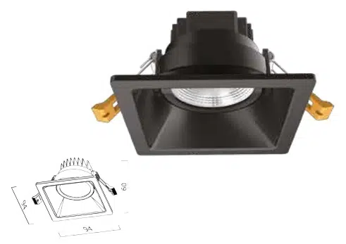 10W COB LED SIVA ALTI KARE SİYAH KASA 4000K GOYA