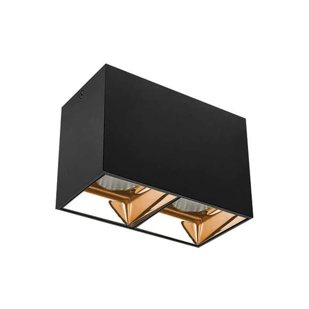 2x10W LED TAVAN ARMATÜRÜ SİYAH-ALTIN 3000K JUPITER