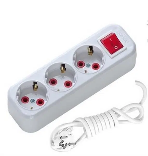 3 LÜ TOPRAKLI GRUP PRİZ ANAHTARLI 2 MT AY-KA