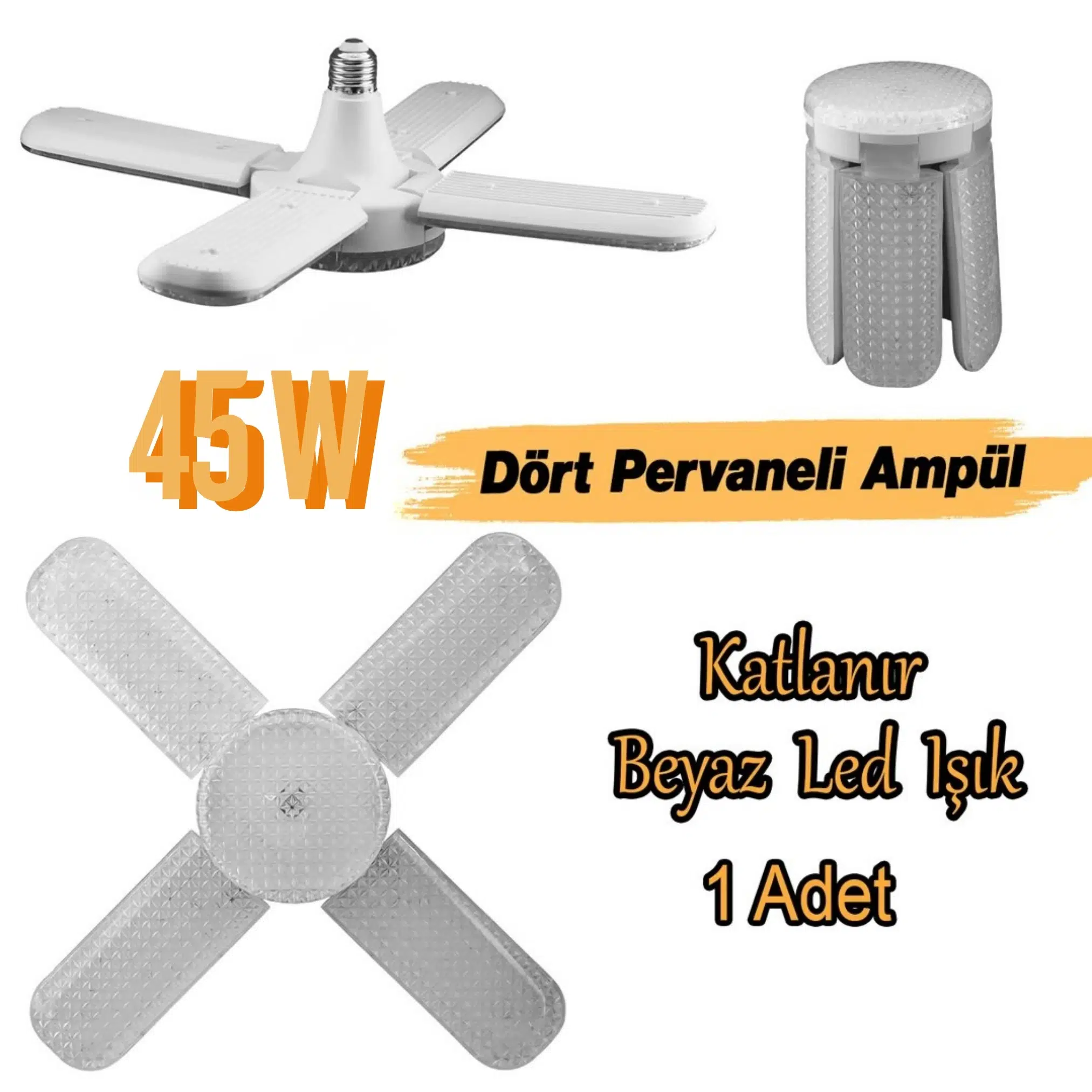 45W LED PERVANE KRİSTAL AMPUL 1xE27 6500K 