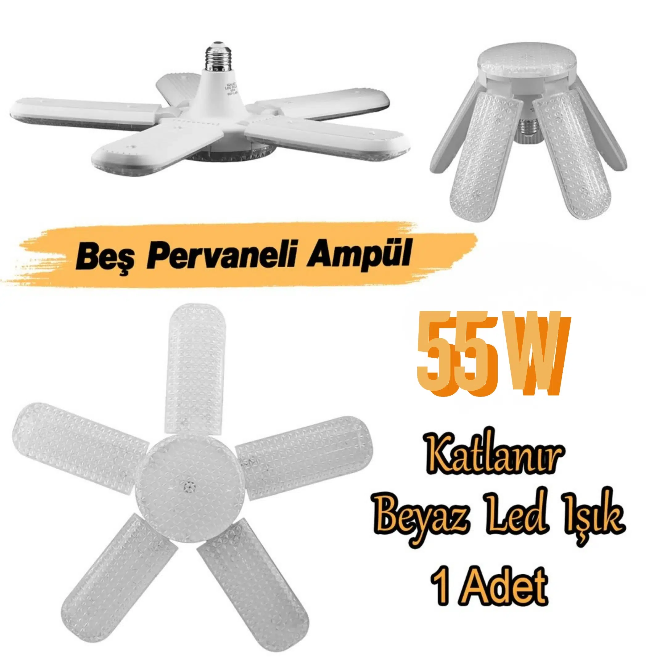 55W LED PERVANE KRİSTAL AMPUL 1xE27 6500K 