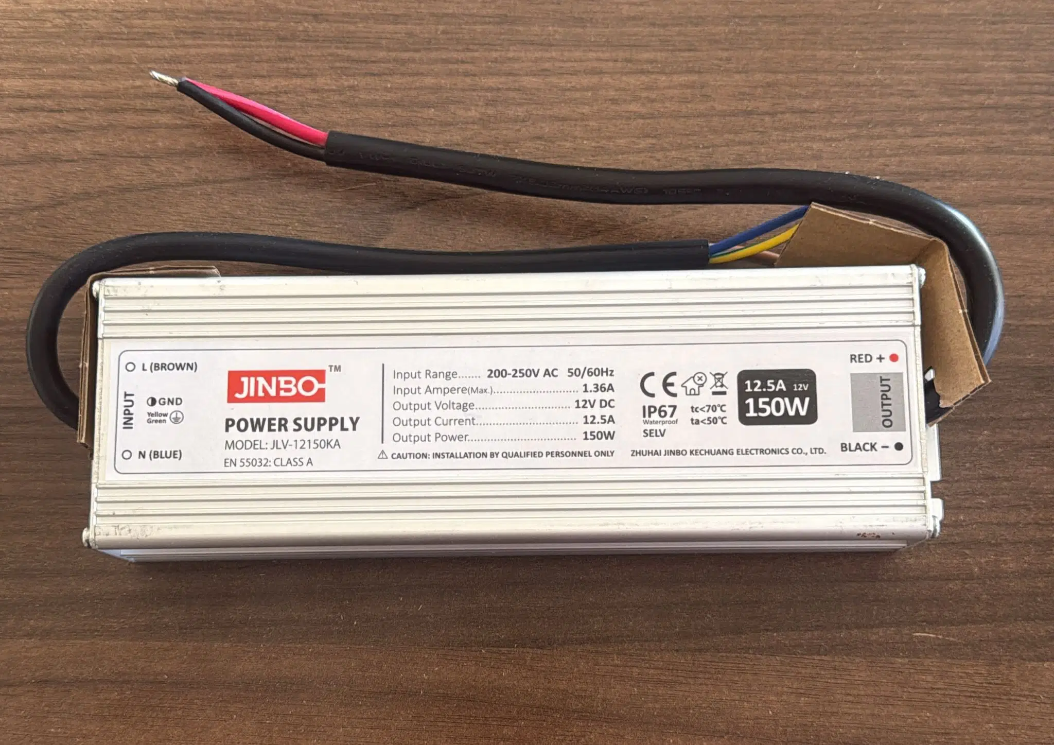 DIŞ MEKAN LED TRAFOSU METAL KASA / 12V 150W 12,5A IP67 / JINBO