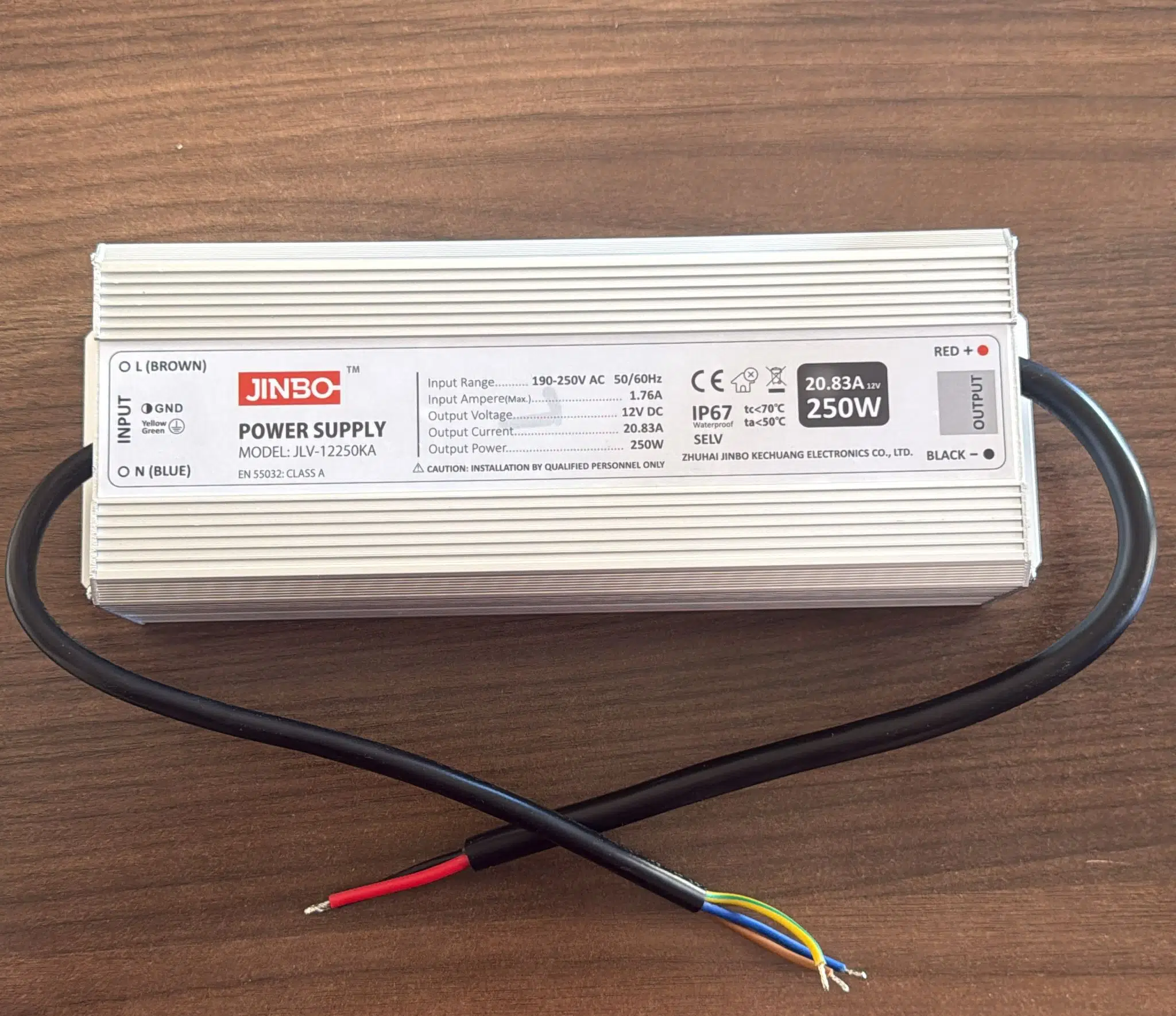 DIŞ MEKAN LED TRAFOSU METAL KASA 12V 250W 20,83A IP67 JINBO