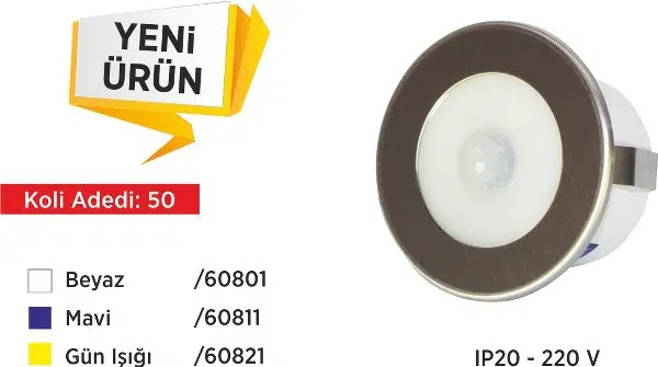 DOLUNAY SENSÖRLÜ LED SPOT 3000K