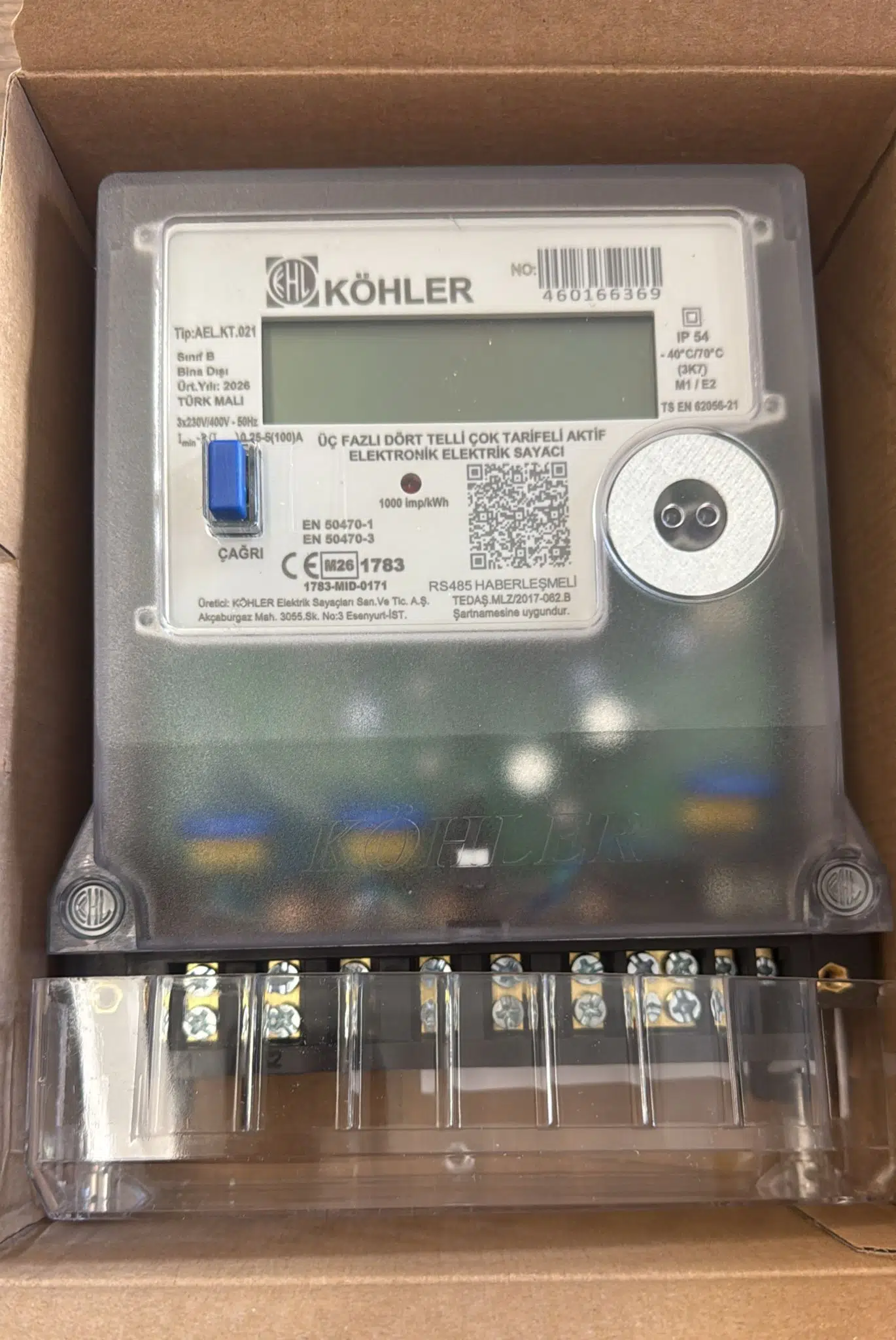 HABERLEŞMELİ TRİFAZ ELEKTRONİK SAYAÇ / KÖHLER