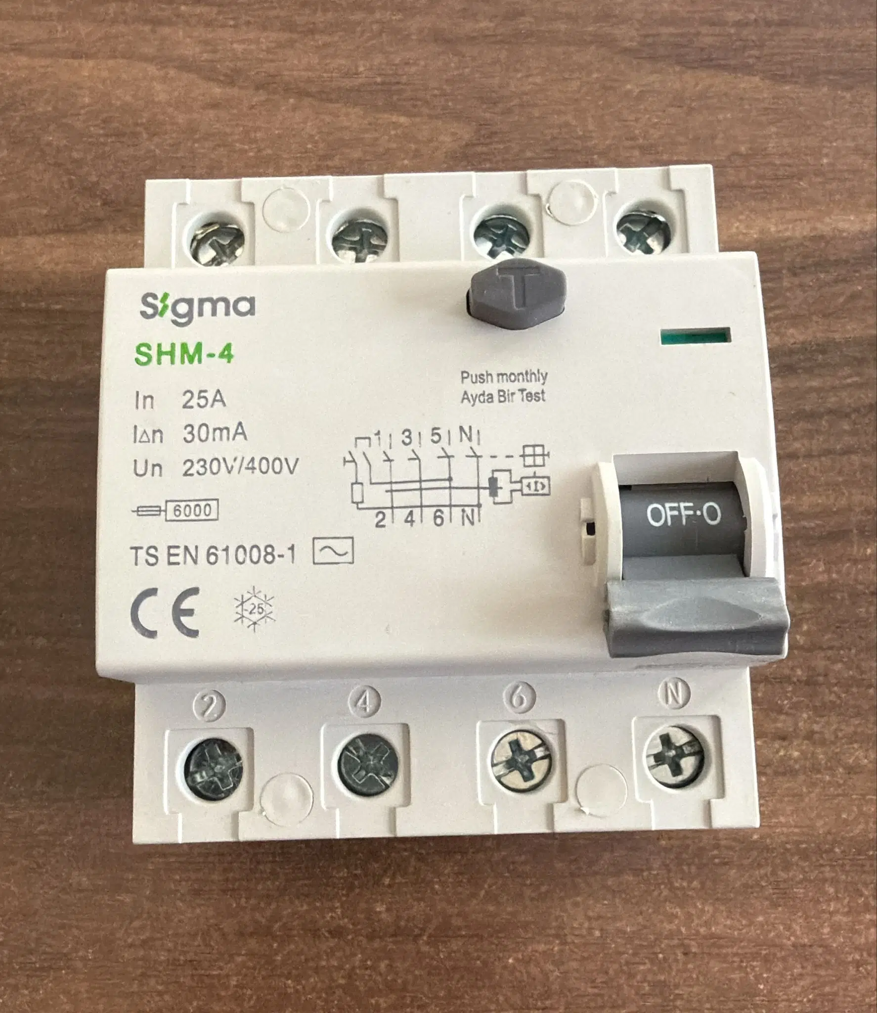 KAÇAK AKIM RÖLESİ 25A 4P 30mA 6kA SİGMA