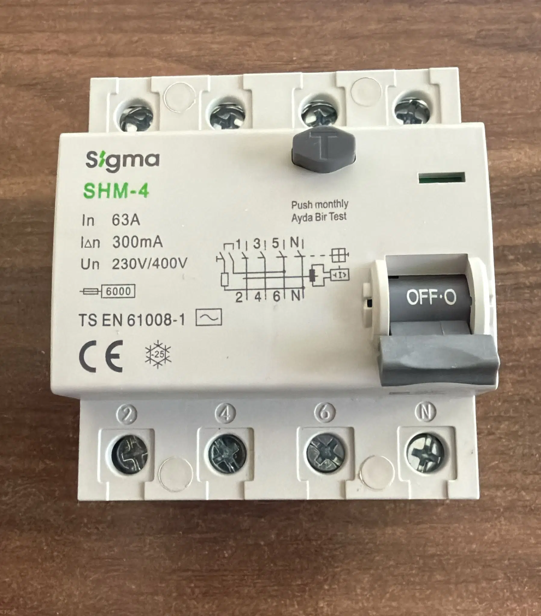 KAÇAK AKIM RÖLESİ 63A 4P 300mA 6kA SİGMA