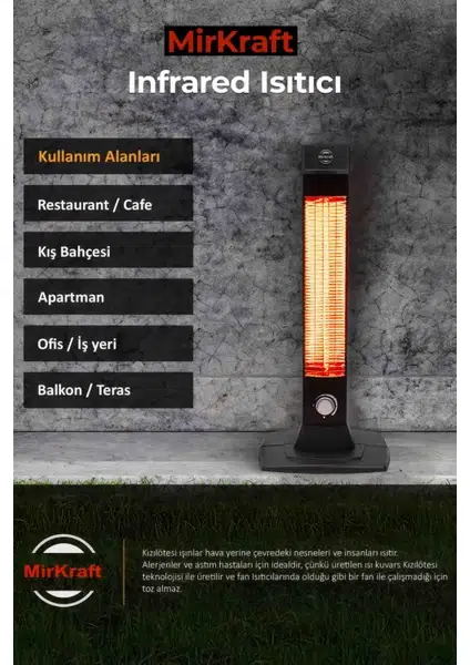 MİR KRAFT MT3452 KARBON DİKEY ISITICI 2500W 