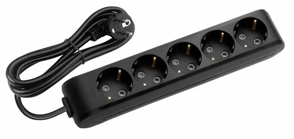 MULTİLET BEŞLİ GRUP PRİZ TOP. KABLOLU 5mt. SİYAH ÇK. VİKO