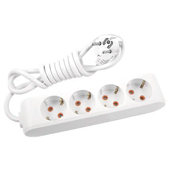 MULTİLET DÖRTLÜ BEYAZ GRUP PRİZ TOP. KABLOLU 3mt. ÇK VİKO