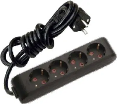 MULTİLET DÖRTLÜ SİYAH GRUP PRİZ TOP. KABLOLU 3mt. ÇK. VİKO