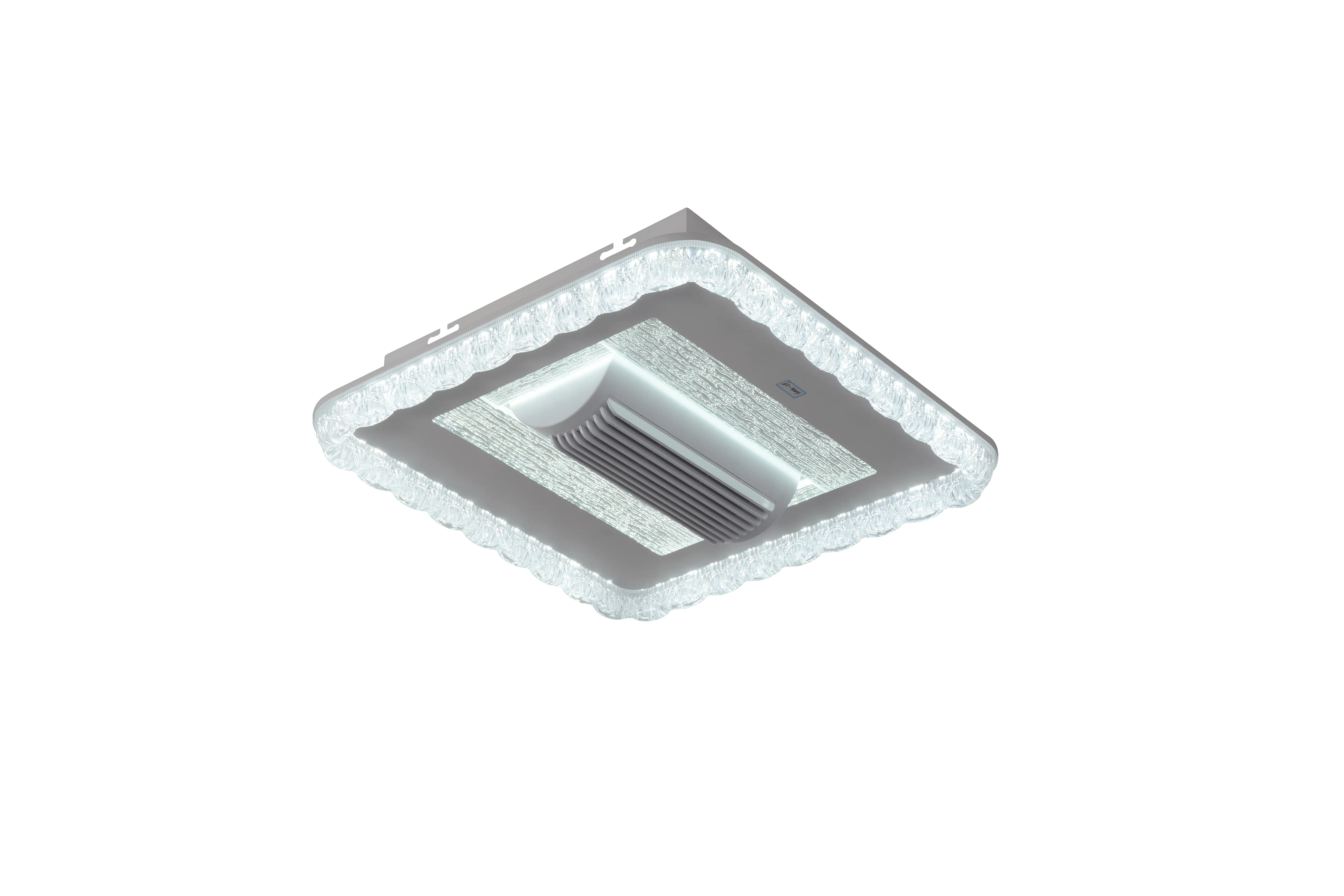 RANA KARE 60W LED AVİZE METAL KASA / 3 RENK IŞIK / KUMANDALI FANLI MODEL / 