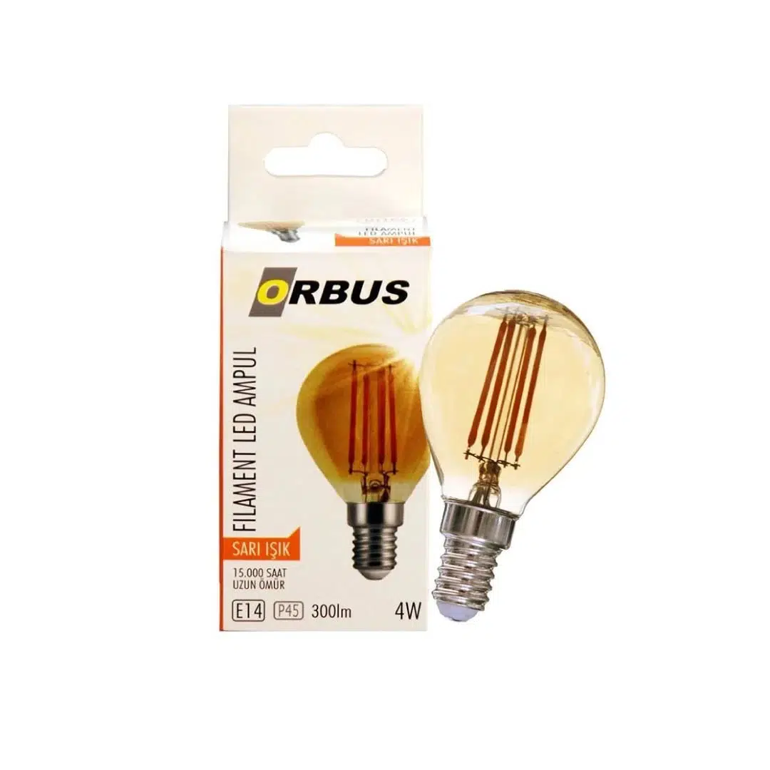 RUSTİK LED AMPUL MİNİ TOP CLEAR E14 4W 2700K ORBUS
