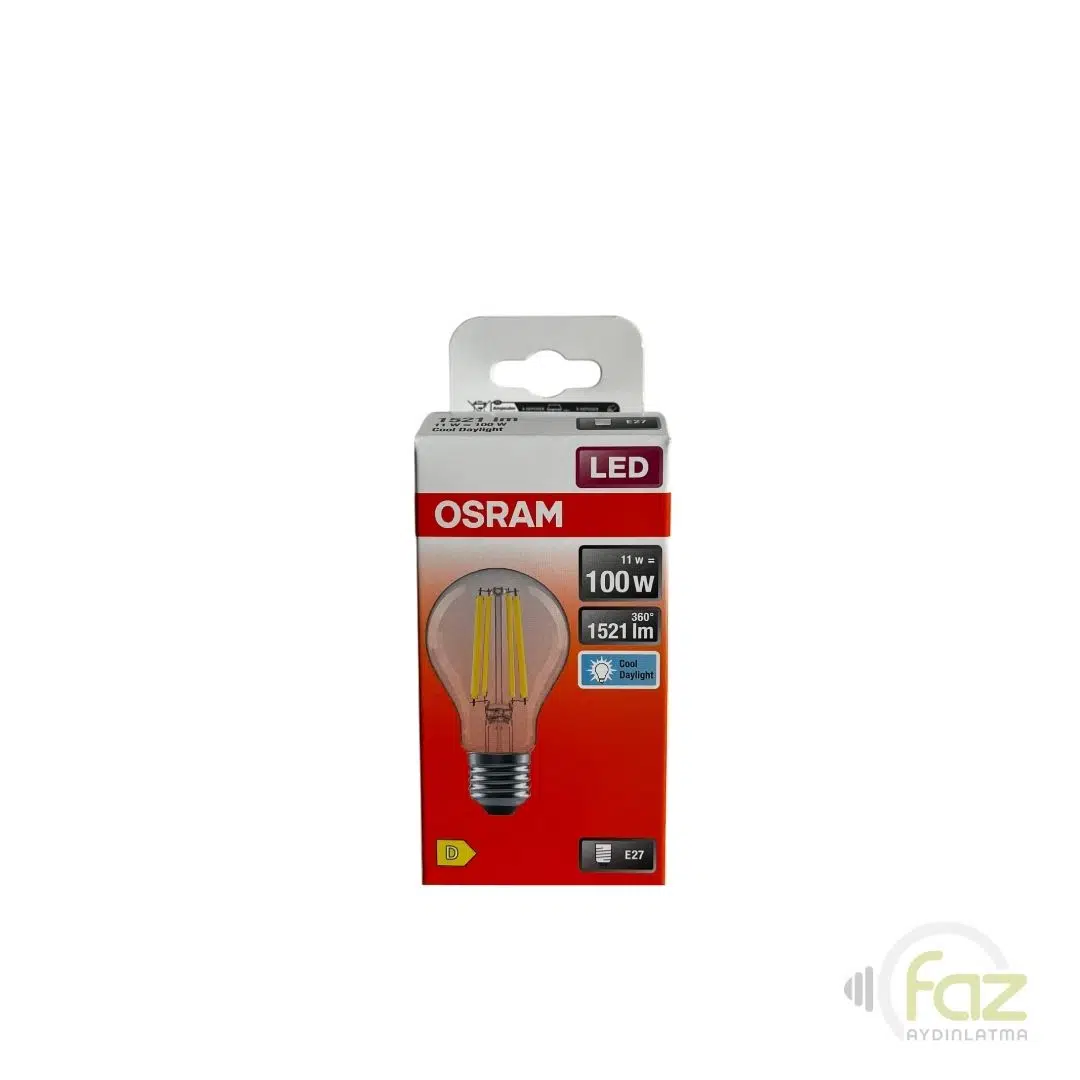 RUSTİK LED AMPUL VALUE CLA EDİSON 11W E27 6500K OSRAM