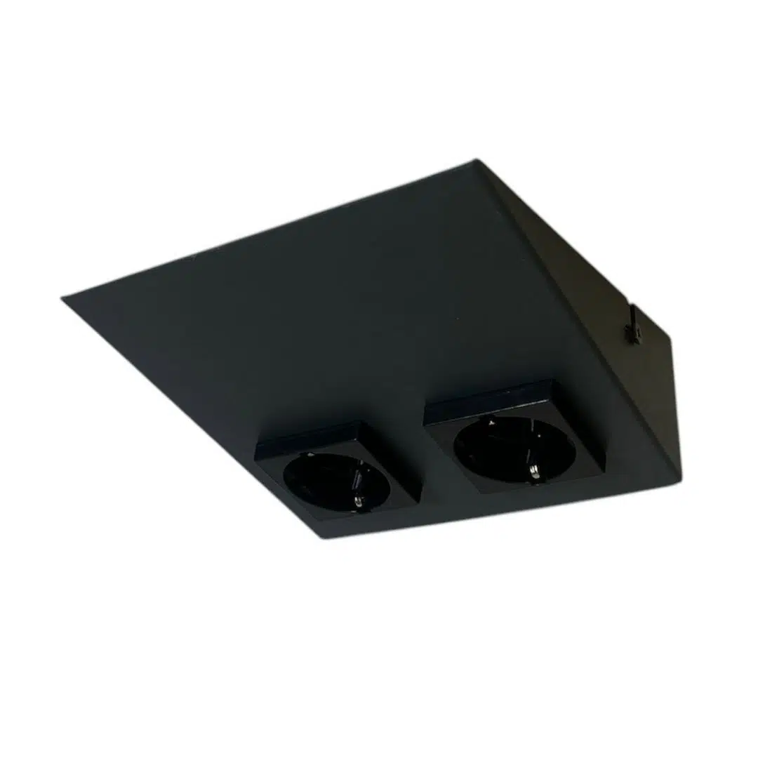 TEZGAH ALTI İKİLİ PRİZ / ANTRASİT KASA / SİYAH PRİZ / IŞIKSIZ / AVAX