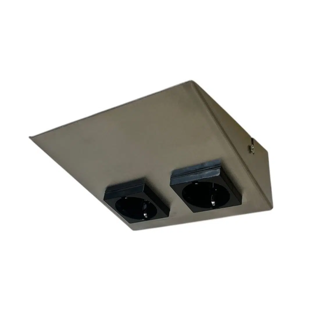 TEZGAH ALTI İKİLİ PRİZ / İNOX KASA / SİYAH PRİZ / IŞIKSIZ / AVAX