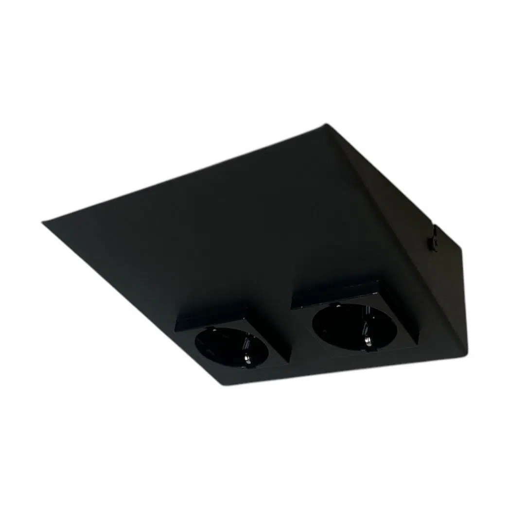 TEZGAH ALTI İKİLİ PRİZ / SİYAH KASA / SİYAH PRİZ / IŞIKSIZ / AVAX